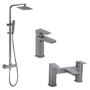 Gunmetal Bathroom Taps Pack With Shower - Zana