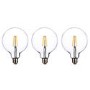 electriQ Smart Filament Bulb Large Round E27 Clear 5w - 3 Pack