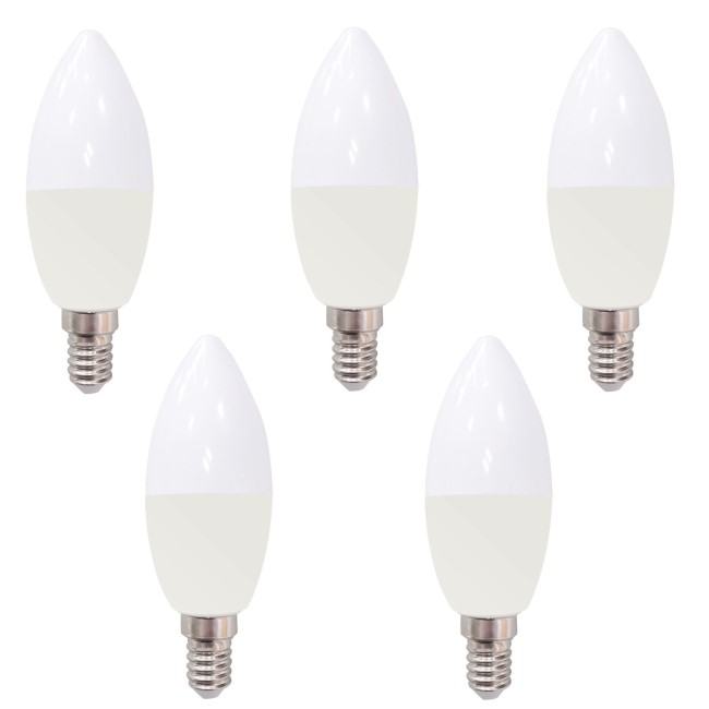 electriQ Smart dimmable colour Wifi Bulb with E14 screw ending - Alexa & Google Home compatible - 5 Pack