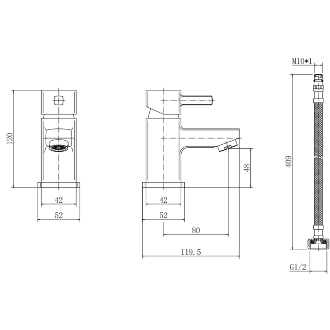 Chrome Cloakroom Mono Basin Mixer Tap - Form