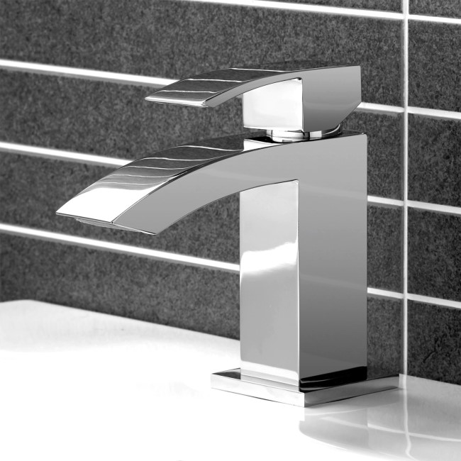 Chrome Mono Basin Mixer Tap - Wave