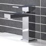 Chrome Mixer Shower with Bath and Basin Tap Set - Cube