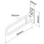 Stainless Steel White Foldaway Grab Rail