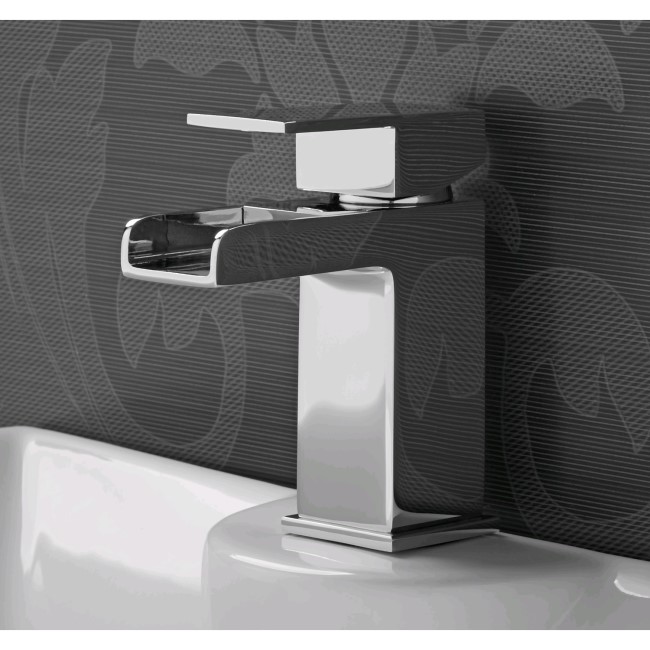 Chrome Cloakroom Mono Waterfall Basin Mixer Tap - Quadra