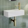 Cloakroom Wall Hung Basin Right Hand 405mm - Detroit