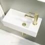 Cloakroom Wall Hung Basin Right Hand 405mm - Detroit