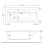 Rutland Square Single Ended Bath - 1500 x 700mm