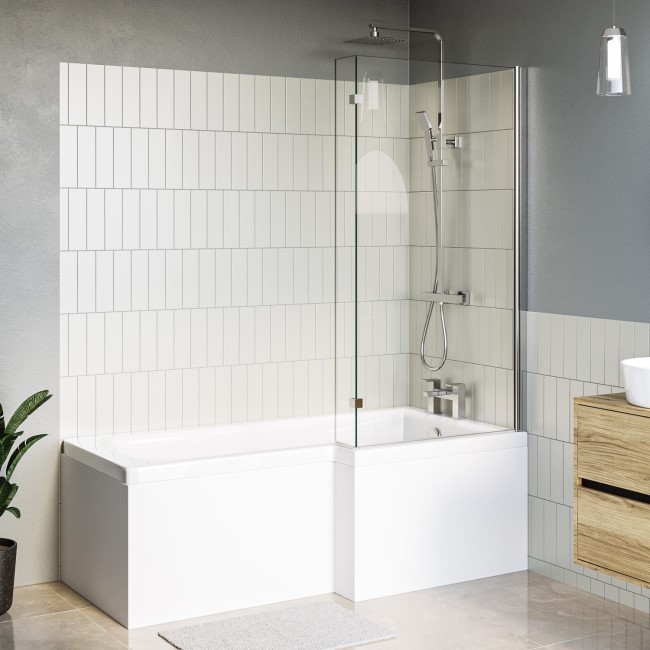 L Shape Shower Bath Right Hand 1700 x 850mm - Lomax