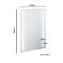 Rectangular Heated Bathroom Mirror with Lights 500 x 700mm - Capella