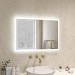 Rectangular Heated Bathroom Mirror with Lights 500 x 700mm - Ariel