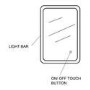 Rectangular Heated Bathroom Mirror with Lights 500 x 700mm - Ariel