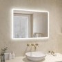 Rectangular Heated Bathroom Mirror with Lights 600 x 800mm - Ariel