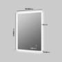 Rectangular Heated Bathroom Mirror with Lights 600 x 800mm - Ariel