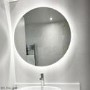 Round Backlit Heated Bathroom Mirror with Lights 800mm - Luna