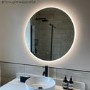 Round Backlit Heated Bathroom Mirror with Lights 800mm - Luna