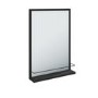 Rectangular Black Bathroom Mirror with Shelf - 500 x 700mm - Iona