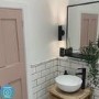 Rectangular Black Bathroom Mirror with Shelf - 500 x 700mm - Iona