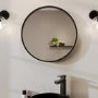 Round Black Bathroom Mirror 600mm - Alcor