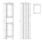 Double Door White Freestanding Tall Bathroom Cabinet 350 x 1884mm- Baxenden