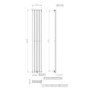 White Vertical Single Panel Radiator 1600 x 240mm - Margo