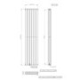 White Vertical Double Panel Radiator 1600 x 360mm - Margo