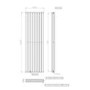 White Vertical Double Panel Radiator 1600 x 480mm - Margo