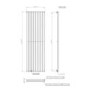 Anthracite Vertical Single Panel Radiator 1600 x 480mm - Margo