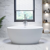 Matt White Freestanding Double Ended Bath 1500 x 720mm - Alvor