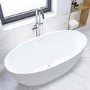 Matt White Freestanding Double Ended Bath 1500 x 720mm - Alvor