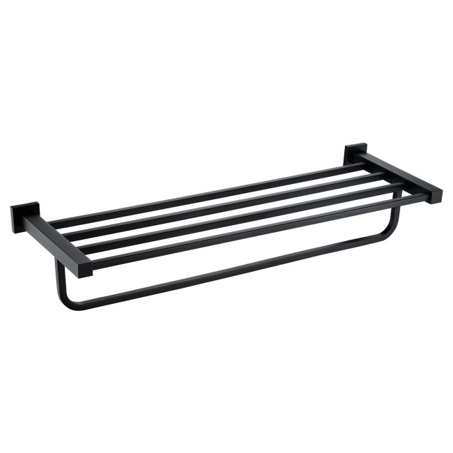 Arissa Matt Black Towel Shelf