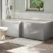 Ashford Wooden L Shape Bath Front Panel - Grey Gloss