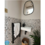 Cloakroom Matt Wall Hung Basin Right Hand 405mm - Detroit