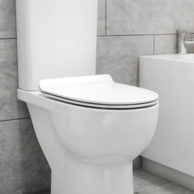 White Round Slim Soft Close Toilet Seat with Quick Release - Venice