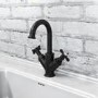 Black Crosshead Basin Mixer Tap - Camden