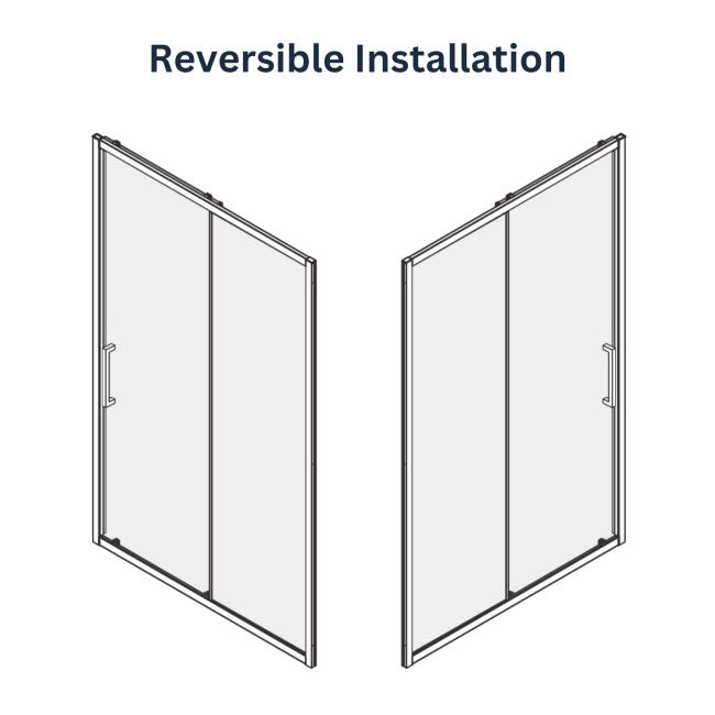 1000mm Chrome Sliding Shower Door 8mm Glass - Pavo