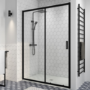 1000mm Black Sliding Shower Door 8mm Glass - Pavo