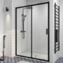 1200mm Black Sliding Shower Door 8mm Glass - Pavo