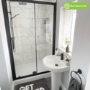 1200mm Black Sliding Shower Door 8mm Glass - Pavo