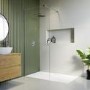 Wet Room Shower Screen 800mm Frameless with Wall Support Bar - Corvus