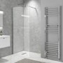 Walk In Shower 1000mm Frameless with Wall Support Bar - Corvus