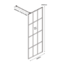 Walk In Shower 800mm Black Grid Framework with Wall Support Bar - Nova