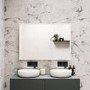 Rectangular Heated Bathroom Mirror with Lights Shaver Socket & Built in BT Speaker 1000 x 700mm - Divine