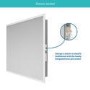 Rectangular Heated Bathroom Mirror with Lights Shaver Socket & BT Speaker 1200 x 800mm - Divine