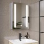 Single Door Chrome Mirrored Bathroom Cabinet with Lights 500 x 700mm - Capricorn