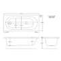 Single Ended Whirlpool Spa Bath with 14 Whirlpool Jets 1800 x 800mm - Alton