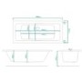 Double Ended Whirlpool Spa Bath with 14 Whirlpool Jets 1800 x 800mm - Chiltern