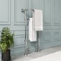 White and Chrome Traditional Column Radiator with Towel Rail 952 x 479mm - Regent