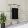 Black and Chrome Traditional Column Radiator with Towel Rail 952 x 659mm - Regent