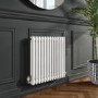 White Horizontal 2 Column Traditional Radiator 600 x 605mm - Nambi