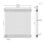 White Horizontal 2 Column Traditional Radiator 600 x 1010mm - Nambi